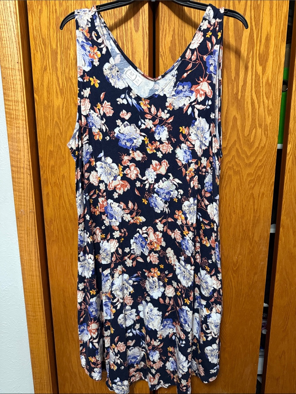 Maurice’s 24/7 Floral Navy Sleeveless Dress with pockets
